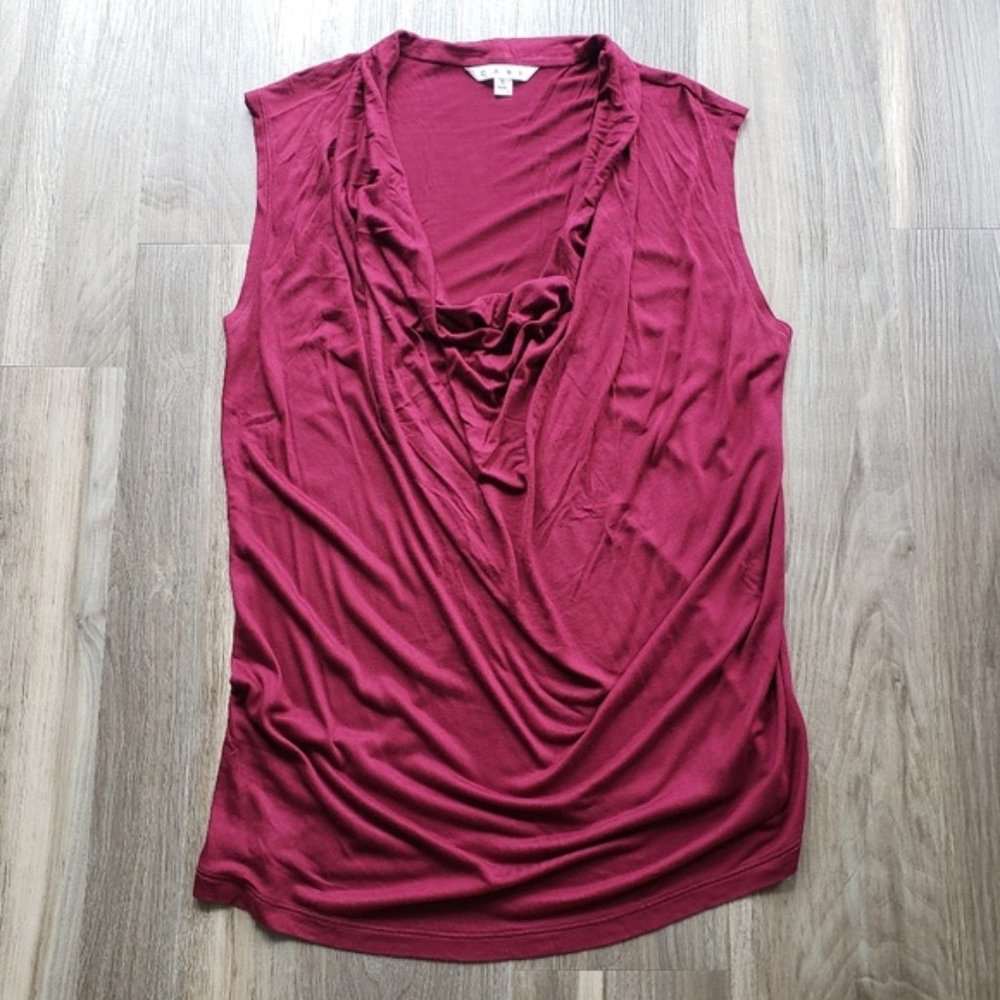 Cabi Maroon Sleeveless Blouse